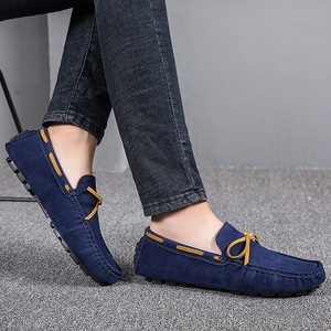 Chaussures décontractées pour hommes, style bateau, à enfiler, grandes tailles 38-48, semelle extérieure en caoutchouc, tige en cuir microfibre, confortables, pour l'extérieur, bout pointu - Product Image 3