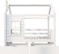 Cadre de lit pour tout-petit en bois massif moderne européen avec protection contre les chutes pour meubles de chambre à coucher