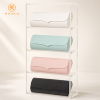 Étui rigide pour lunettes de soleil avec paillettes |   Boîte de rangement portable pour lunettes de couleur pastel avec fermeture en forme de V