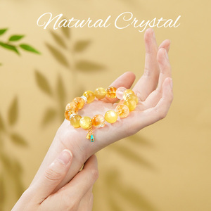Fashionable Rutilated Quartz Beaded Bracelets Trendy Energy Stone Citrine <b>Healing</b> <b>Crystal</b> Bracelets Stylish <b>Jewelry</b> - Product Image 2