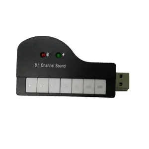 Localisan — carte son externe USB, 8.1 canaux, en forme de Piano, USB, pour Win XP/7/8, Android Linux et MacOS, casque Audio 3D, Microphone