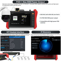 Probador de CCTV Rsrteng E90 4K, Probador de Cámaras IP, Herramientas de Red WiFi, Localizador de Cables, Probador de Cables POE++ de 8 Pulgadas, TVI CVI AHD DMM OPM SFP
