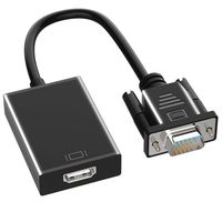 Adaptor VGA ke HDTV Baru dengan Kabel Audio & Daya, Konverter untuk PC Laptop Monitor ke Proyektor TV HD 100% Kompatibel OEM