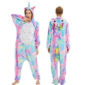 Pijamas Cálidos <span class=keywords><strong>de</strong></span> Franela para Adultos y Niños, Diseño <span class=keywords><strong>de</strong></span> Dibujos Animados <span class=keywords><strong>de</strong></span> Animales, Transpirables, ODM, 100% Poliéster, para Otoño e Invierno - Product Image 3
