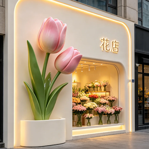 Adorno Colgante para Interiores, Escultura Floral de Fibra de Vidrio Hecha a Mano para Exteriores, Estatua Gigante Iluminada de Lirio, Orquídea y Tulipán - Product Image 4