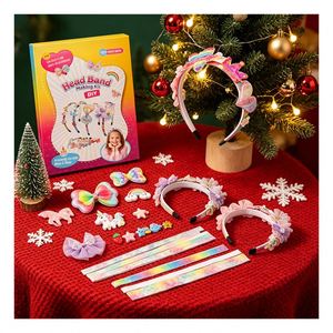 Kit d'accessoires capillaires personnalisés pour enfants : bandeaux, bracelets, pinces, anneaux, bijoux en strass, jouet créatif, coffret cadeau - Product Image 6