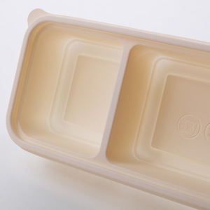 กล่องใส่อาหารแบบใช้แล้วทิ้งแบบย่อยสลายได้กล่องอาหารกลางวันทำจากแป้งข้าวโพดมีฝาปิด2ช่อง - Product Image 6