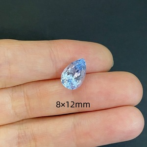 Gema suelta de espinela cultivada en laboratorio con forma de pera, color azul aguamarina Santa María, corte pavilón de alta precisión para joyería personalizada - Product Image 5