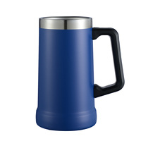 Gobelet industriel personnalisable réutilisable, verre à Sublimation en acier inoxydable, tasses de bière avec poignée, 1 pièce