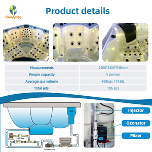 Balboa Akrilik Açık Hava Spa Küveti Lüks Jakuzili Spa Küvetleri 5 Kişilik Jakuzi ile Yeni Tasarım - Product Image 3