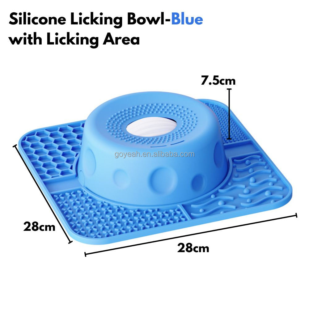 [6] Ciotola e tappetino da leccare blu