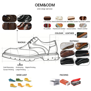 Zapatos Oxford de Cordones para Hombre, Personalizados OEM, Formales, Casuales, Transpirables, Impermeables, para Bodas, Oficina, con Aumento de Altura - Product Image 3