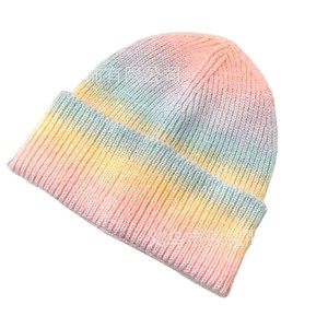 Gorro de lana con degradado de colores para otoño e invierno, gorro de punto cálido para deportes al aire libre, para parejas jóvenes y de mediana edad - Product Image 5