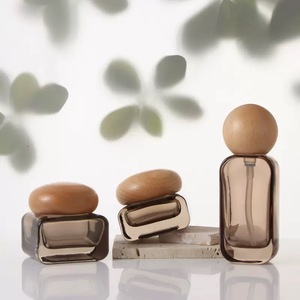 Nuevo Diseño de Envases Transparentes para Productos de Cuidado de la Piel, Botellas de Vidrio para Lociones de 30 ml, 50 ml, 100 ml y 120 ml, Tarro de Vidrio para Crema de 30 g con Tapa de Madera - Product Image 2
