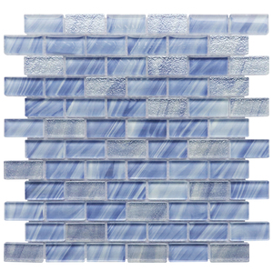 <span class=keywords><strong>Mosaico</strong></span> in Vetro Cristallo <span class=keywords><strong>Digitale</strong></span> a Getto d'Inchiostro Blu e Bianco Misto - Product Image 3