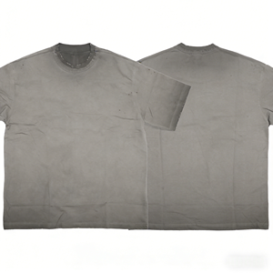 T-shirts décontractés personnalisés pour hommes 100 % coton tricoté, effet délavé, vierges, à manches courtes, écologiques, respirants, brodés numériquement - Product Image 1