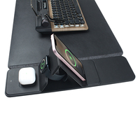 Nieuwe 3-in-1 snelle 15W draadloze oplaadmuismat met sterke magnetische oplading en telefoonhouder voor desktop, kantoor en computer