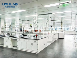 Mesa de Laboratorio Metálica Moderna con Estructura H/O/C y Gabinete Inferior con Tirador Tipo C para Uso en Escuelas y Hospitales - Product Image 5