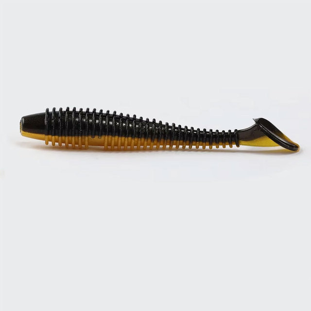 TOPIND Newbility Wholesale PVC Bionic Soft Artificial Worm Fishing Lure Double Color T-Tail Tackle for Trout Bass Carp Pike