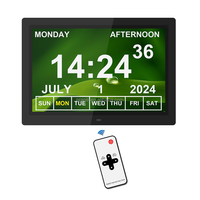 Pros jam Alarm kalender Digital 12 ", FHD tampilan besar jam peredupan otomatis tanggal non-langganan jam bekicot 76is