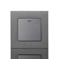 Interrupteurs électriques modernes de luxe à un seul pôle, norme européenne 86*86mm, décoration intérieure, indicateur LED, plaque en aluminium brossé, 10A, facile