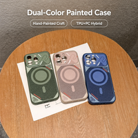 Coque de téléphone bicolore en TPU et PC peinte pour iPhone 14 15 16 17 – Protection robuste contre les chutes, anti-rayures, fine, souple et anti-poussière