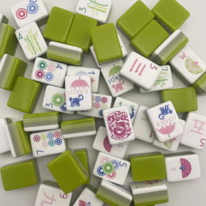 Juego <span class=keywords><strong>de</strong></span> Mahjong Verde Personalizado al por Mayor, <span class=keywords><strong>de</strong></span> Lujo, <span class=keywords><strong>de</strong></span> 4 Capas, Grabado, Acrílico, con 160 Fichas <span class=keywords><strong>de</strong></span> Oh My American Mahjong - Product Image 1