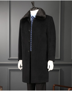 Nuovo <span class=keywords><strong>Cappotto</strong></span> da <span class=keywords><strong>Uomo</strong></span> Americano in <span class=keywords><strong>Lana</strong></span> con Colletto alla Coreana Giacca Elegante da <span class=keywords><strong>Uomo</strong></span> in Cashmere Nero - Product Image 2