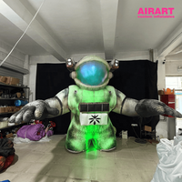 Astronaute gonflable géant personnalisé 3M avec lumières LED, grand modèle gonflable d'astronaute pour exposition, centre commercial, événement