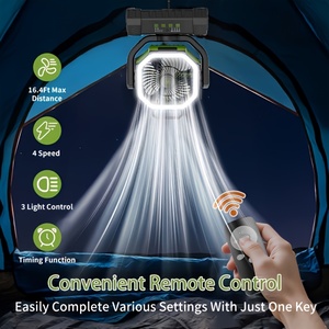 F6S Güneş Enerjili Taşınabilir Kamp Fanı Feneri 20000mAh Pil Fırçasız Motor Salınımlı Düşük Gürültülü Araba Ev Kullanımı İçin - Product Image 4