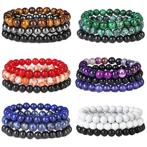 High Quality Factory <b>Direct</b> Sales Mixed Color Agate <b>Beads</b> Trendy Geometric Natural Stone <b>Beads</b> Bracelet Unisex Jewelry - Product Image 3