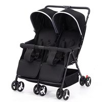 Poussette pour jumeaux en coton, légère, pliable, compacte, avec cadre en plastique, portable, capacité de charge de 20 kg, utilisable en avion