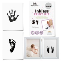 Kit de 3 empreintes de mains et de pieds de bébé sans encre, cartes de jalons de développement pour bébé, kit d'empreintes de pieds de bébé, cadeau souvenir pour nouveau-né