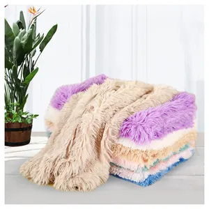 ZMaker豪华长人造毛皮宠物毯毛绒温暖柔软沙发靠垫垫垫狗和猫
