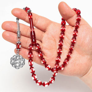 기도 구슬 이슬람 Tasbih 10mm 반투명 절묘한 이슬람 묵주 51 수지 타원형 Tesbiha기도 구슬 Tasbeeh - Product Image 2
