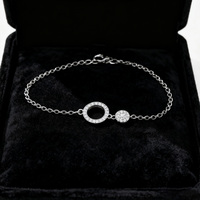 KAAN JEWELRY Simple Silber Circular Geometric Damen armband eingelegt mit weißem Zirkon Exquisite Armband