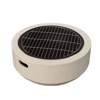 Profitez d'un foyer à bois en béton avec un barbecue - Chauffage extérieur portable autonome pour les fêtes de jardin