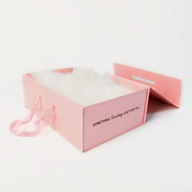 Kotak Hadiah Pernikahan Kertas Karton Lipat Kustom Pengiriman Cepat Stok Siap Kirim dengan Pita