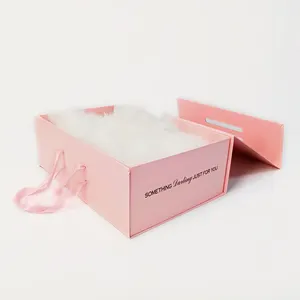 Bereit zum Versand auf Lager Schnelle Lieferung Benutzer definierte Falt karton Papier Hochzeit Geschenk box Verpackung Magnetische Geschenk boxen mit Band