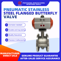 Vanne papillon à double action à commande pneumatique en acier inoxydable 304 avec joint souple en EPDM