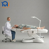 Table de massage électrique confortable avec dossier blanc réglable pour salon de beauté, soins du visage, spa et extensions de cils