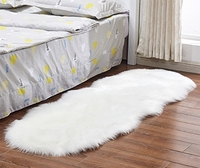 Tapis de chambre en fausse fourrure de mouton de luxe, moelleux et lavable, tapis shaggy doux pour la décoration