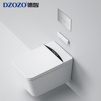 Cuvette de toilettes murale allongée en céramique pour hôtel avec siège chauffant, télécommande, séchage à l'air et évacuation en S