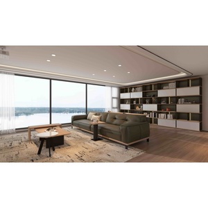 Franse vintage grote bank, ecologisch leer, massief houten frame, brede zitting, ontspannende lounge, bank, ruime kamer - Product Image 5