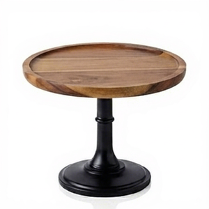 Round Wooden Cake Stand Handmade Pedestal Dessert Display Plate Rustic Serving <b>Tray</b> for Wedding Party Home Decor Customised Size - Product Image 1