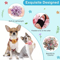 Collier pour chien en tissu floral de 8 cm, fleurs multicolores en stock, accessoires de nœud papillon amovibles pour chiens et chats