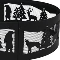 Brasero d'extérieur portable en métal de 36 pouces pour le camping ou le jardin - Ouvertures à 360 degrés pour la faune - Forêt et nature sauvage