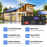 51.2v 100ah 200ah Batterie montée en rack Stockage d'énergie domestique Système d'énergie solaire 10kwh 5kwh avec batterie au lithium-ion
