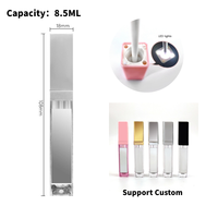 Tube de brillant à lèvres vide 8,5 ml, flacon de brillant à lèvres personnalisable, flacon d'huile à lèvres avec lumière LED et miroir intégré