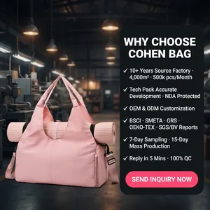 Borsa da ginnastica <span class=keywords><strong>rosa</strong></span> di lusso borsa da ginnastica da donna con Logo personalizzato con Logo tattico <span class=keywords><strong>borsone</strong></span> da palestra con supporto per tappetino Yoga e scomparto per scarpe - Product Image 6